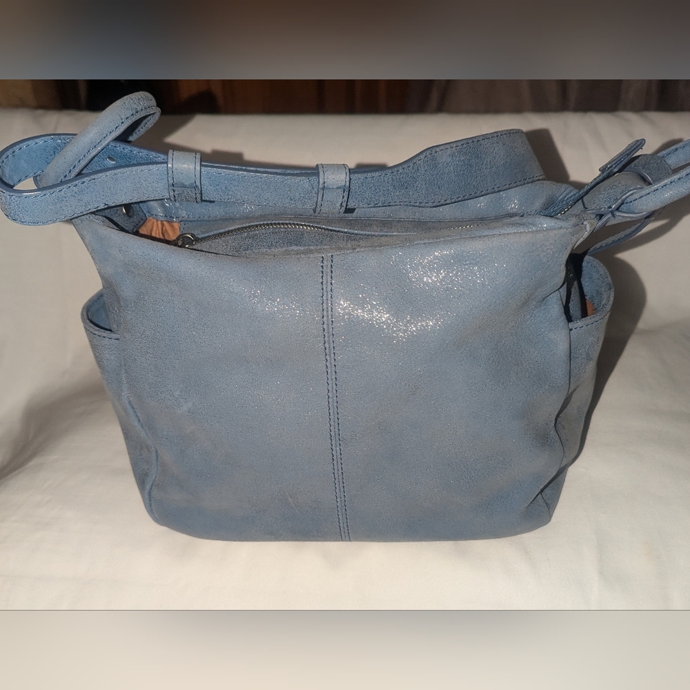 HOBO Sheila Leather In Azure Blue Crossbody Bag